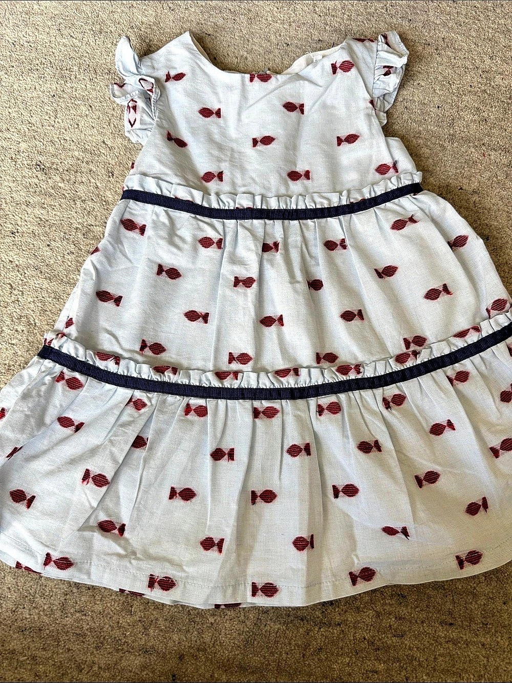 tutto piccolo Girls Dress in White & Red Size 5